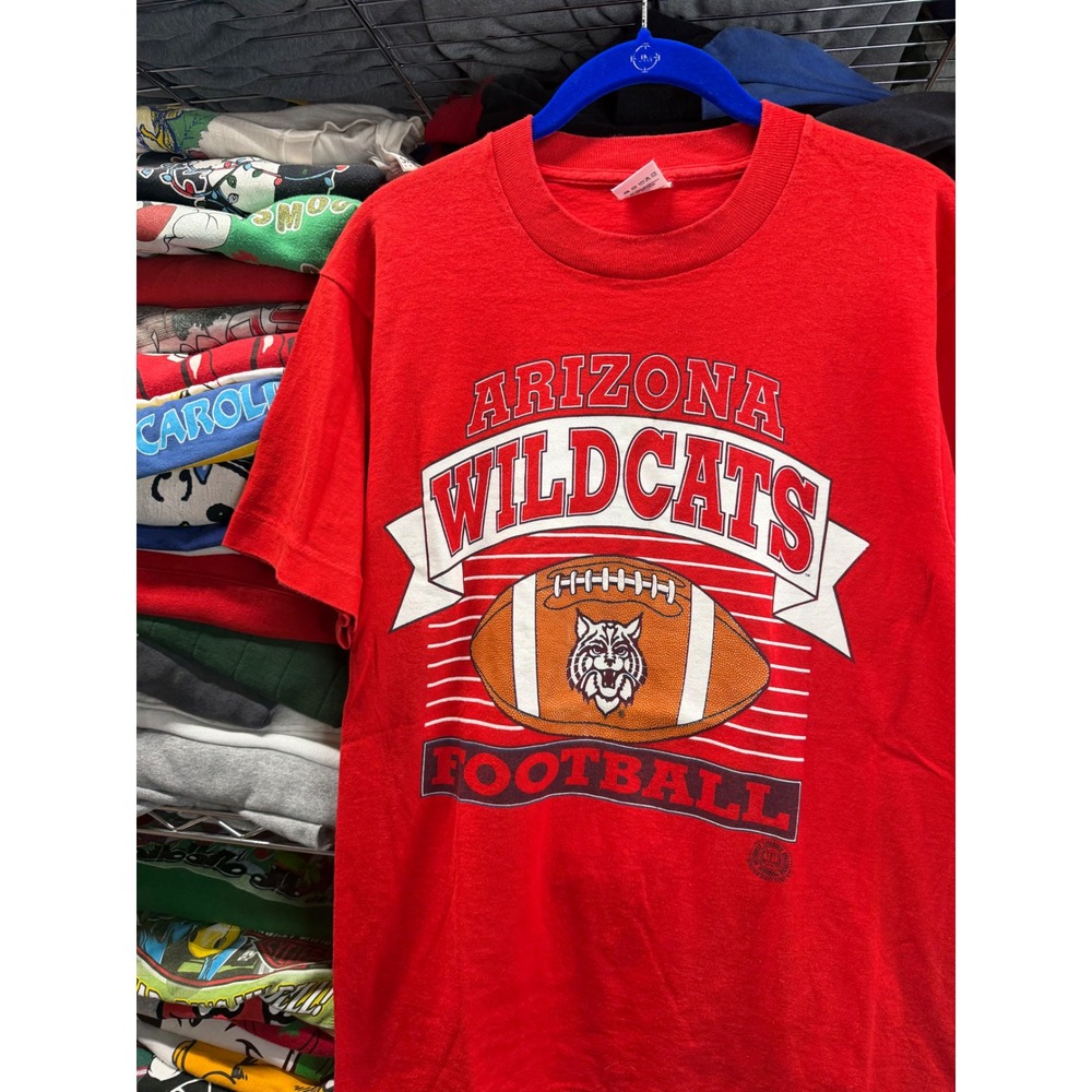 Vintage Arizona Wildcats Football Shirt Mens Medium Red Fruit of the Loom USA